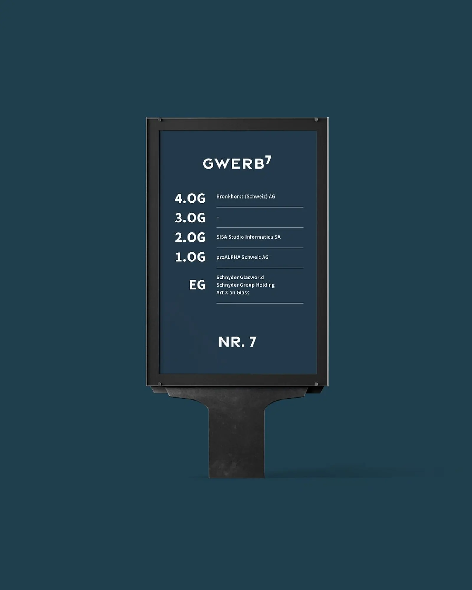 Plakatständer mit der Signaletik von GWERB7