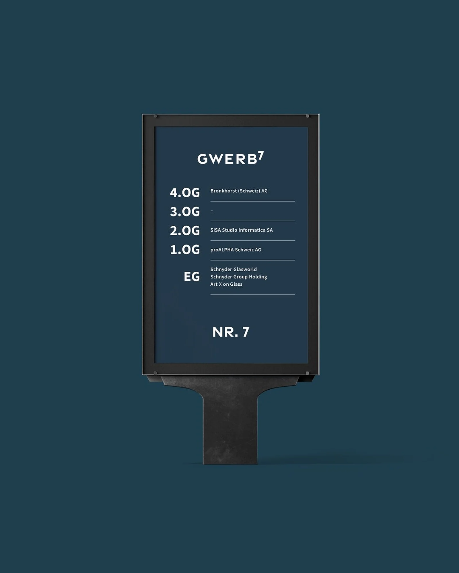 Plakatständer mit der Signaletik von GWERB7