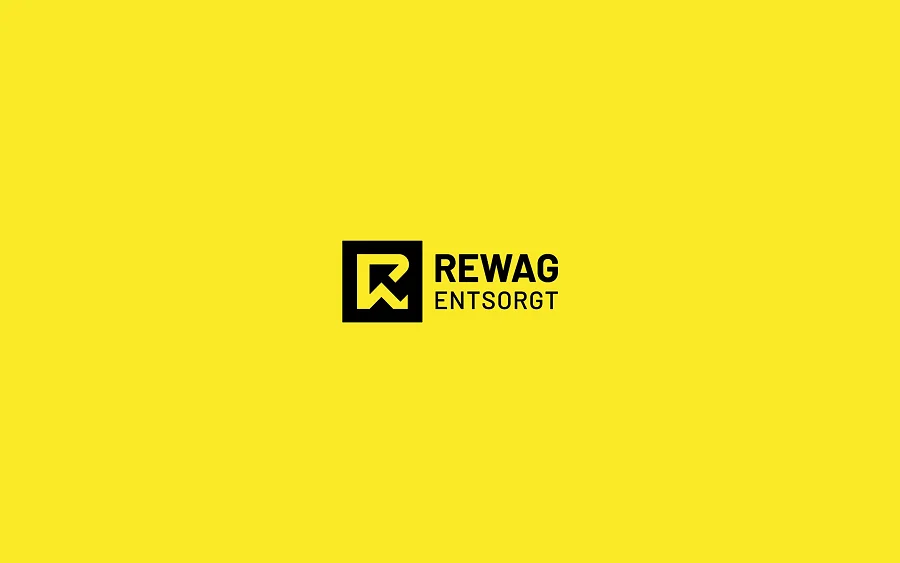 Logo von REWAG AG auf einer Fläche in der Kundenfarbe