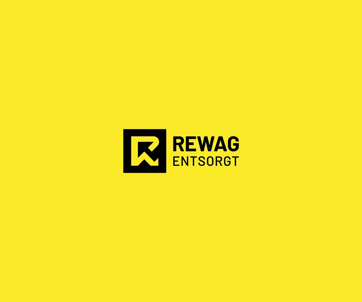 Logo von REWAG AG auf einer Fläche in der Kundenfarbe